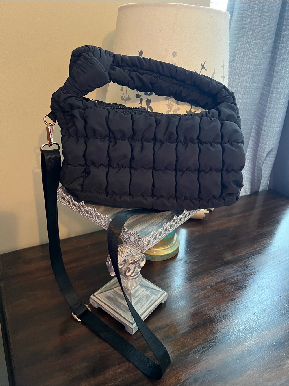Urban Expressions Quilted Puff Shoulder Bag in Black